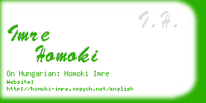 imre homoki business card